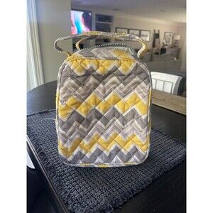 Grey/Yellow Insulated Top Handle Lunch Bag
